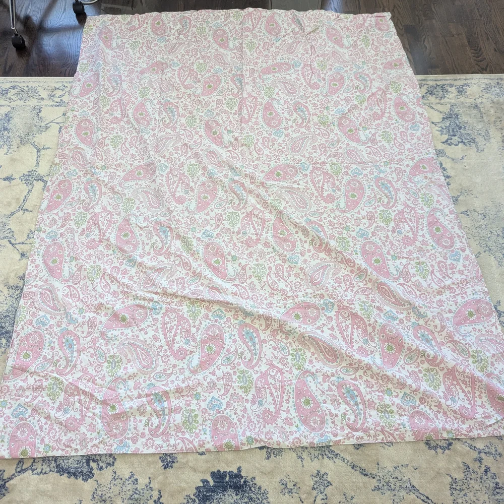 Pottery Barn Kids Duvet Brooklyn Pink and Green Paisley Twin Size